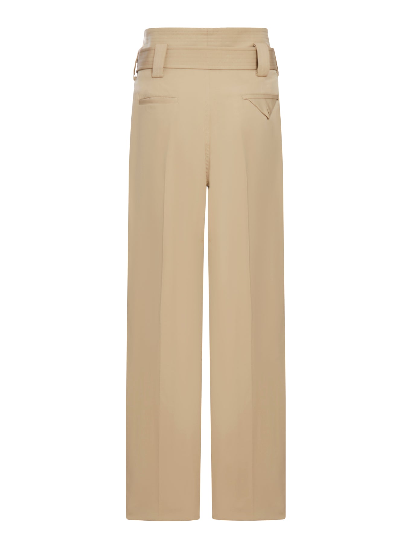 Gabardine trousers with belt