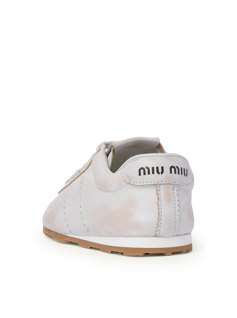 Plume sneakers in bleached nappa