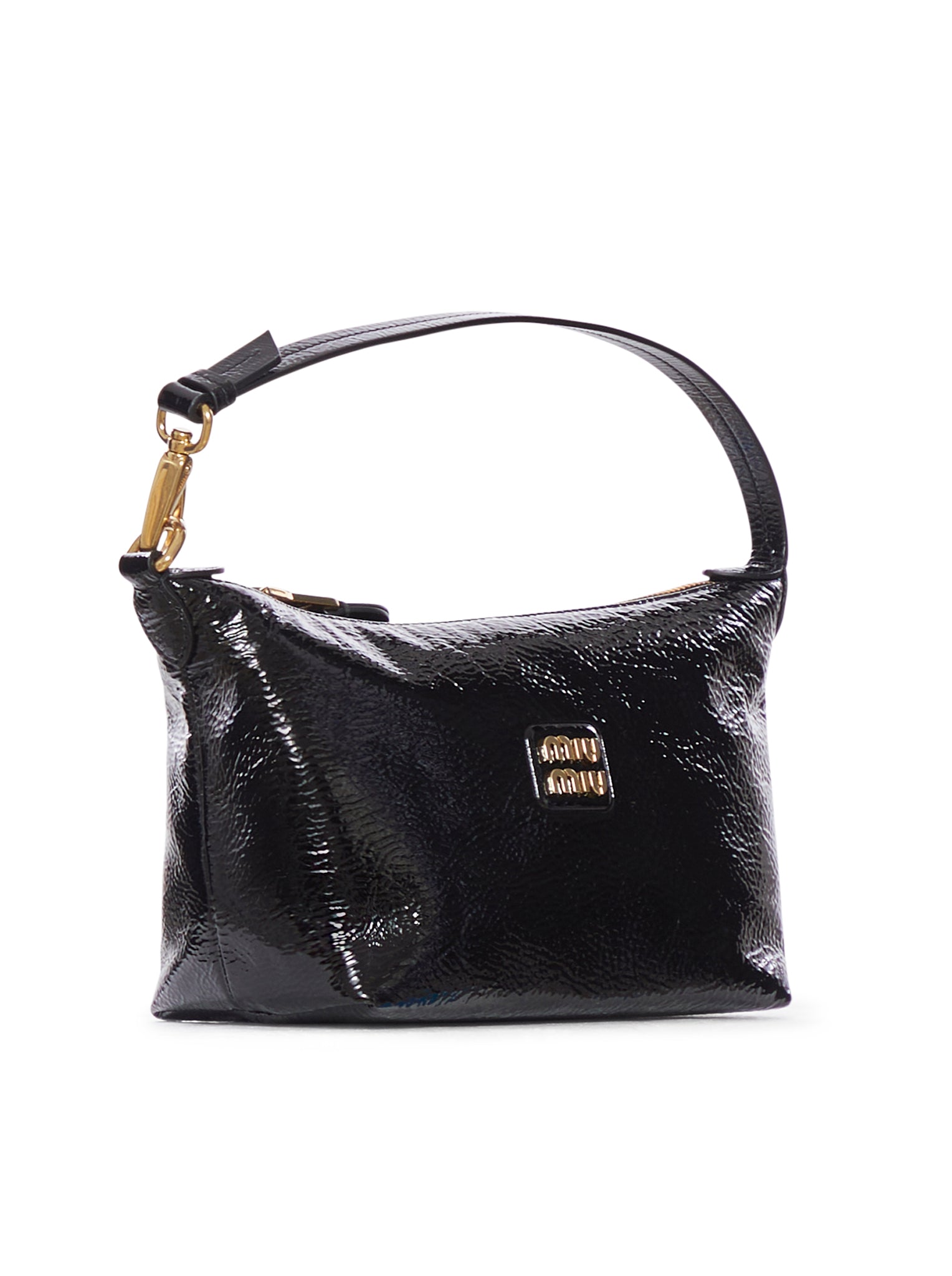 PATENT LEATHER HANDBAG WITH MIU MIU LOGO