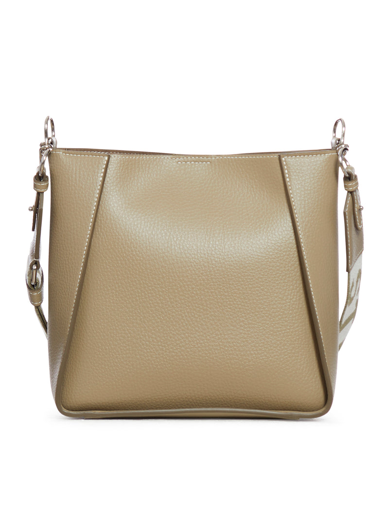 Taupe Logo Shoulder Bag