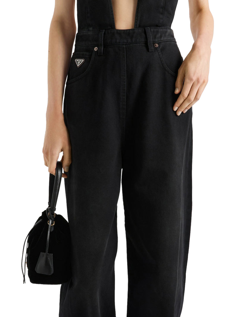 BLACK DENIM JUMPSUIT