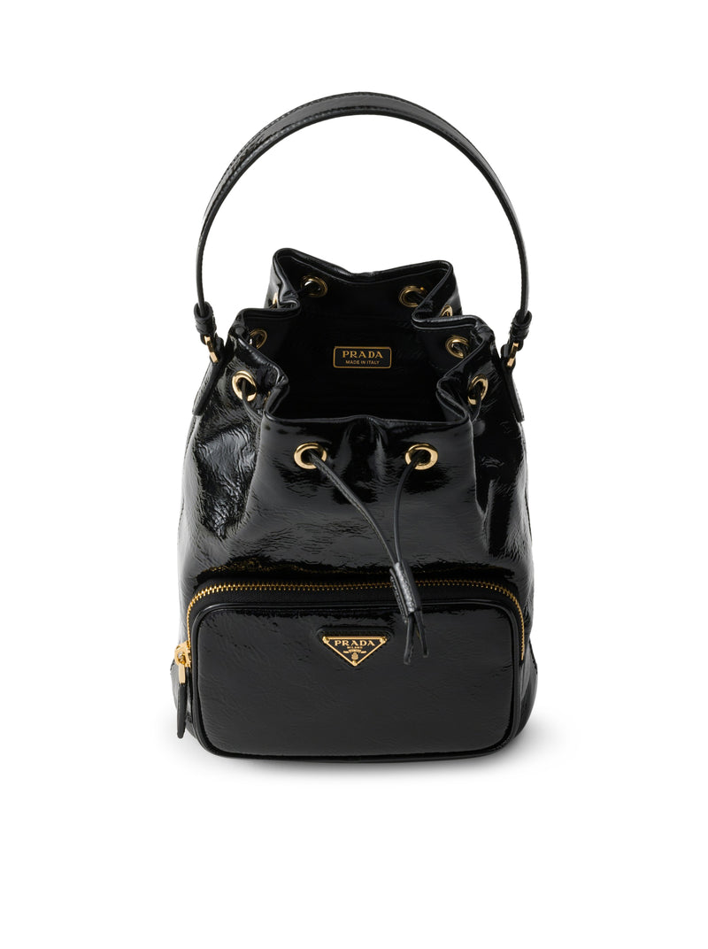 Prada Duet bucket bag in naplak patent leather