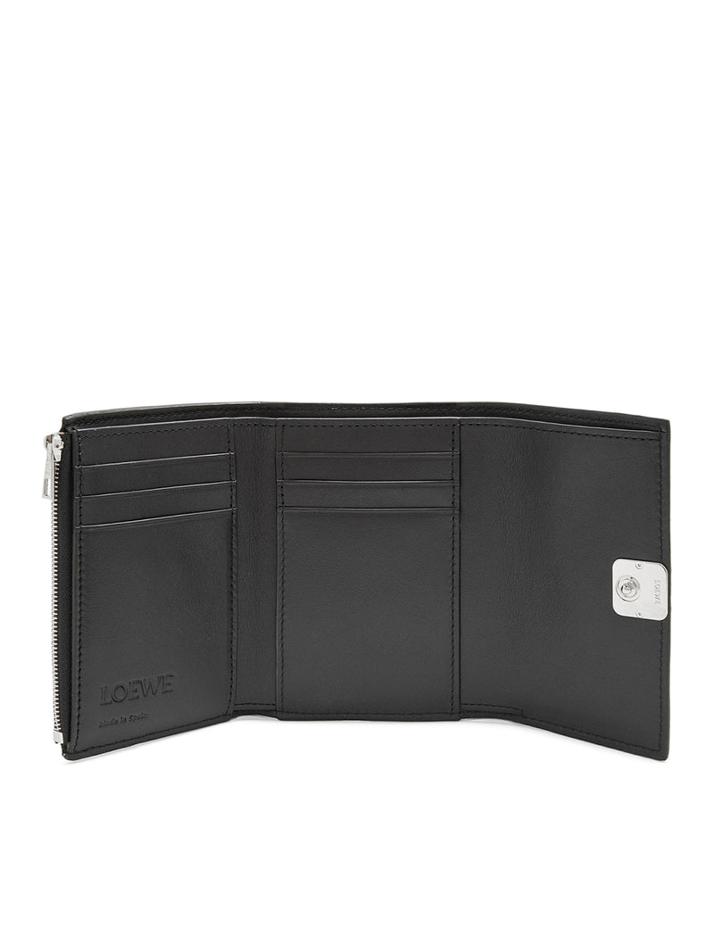 Anagram Small Vertical Wallet in Hammered Calfskin