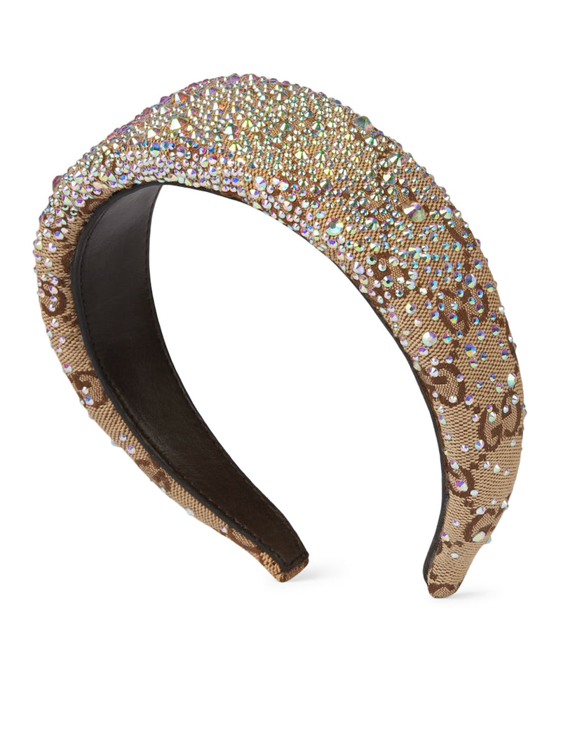 GG FABRIC HEADBAND WITH CRYSTALS