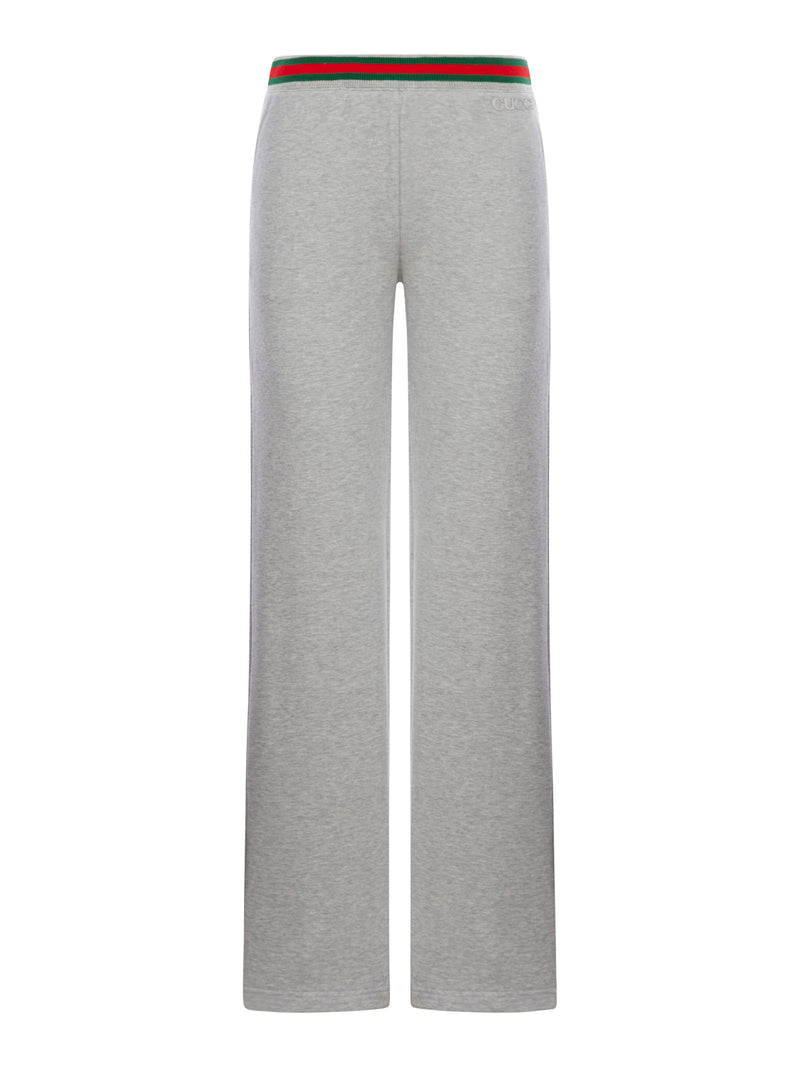 COTTON JERSEY JOGGING PANTS WITH WEB DETAIL