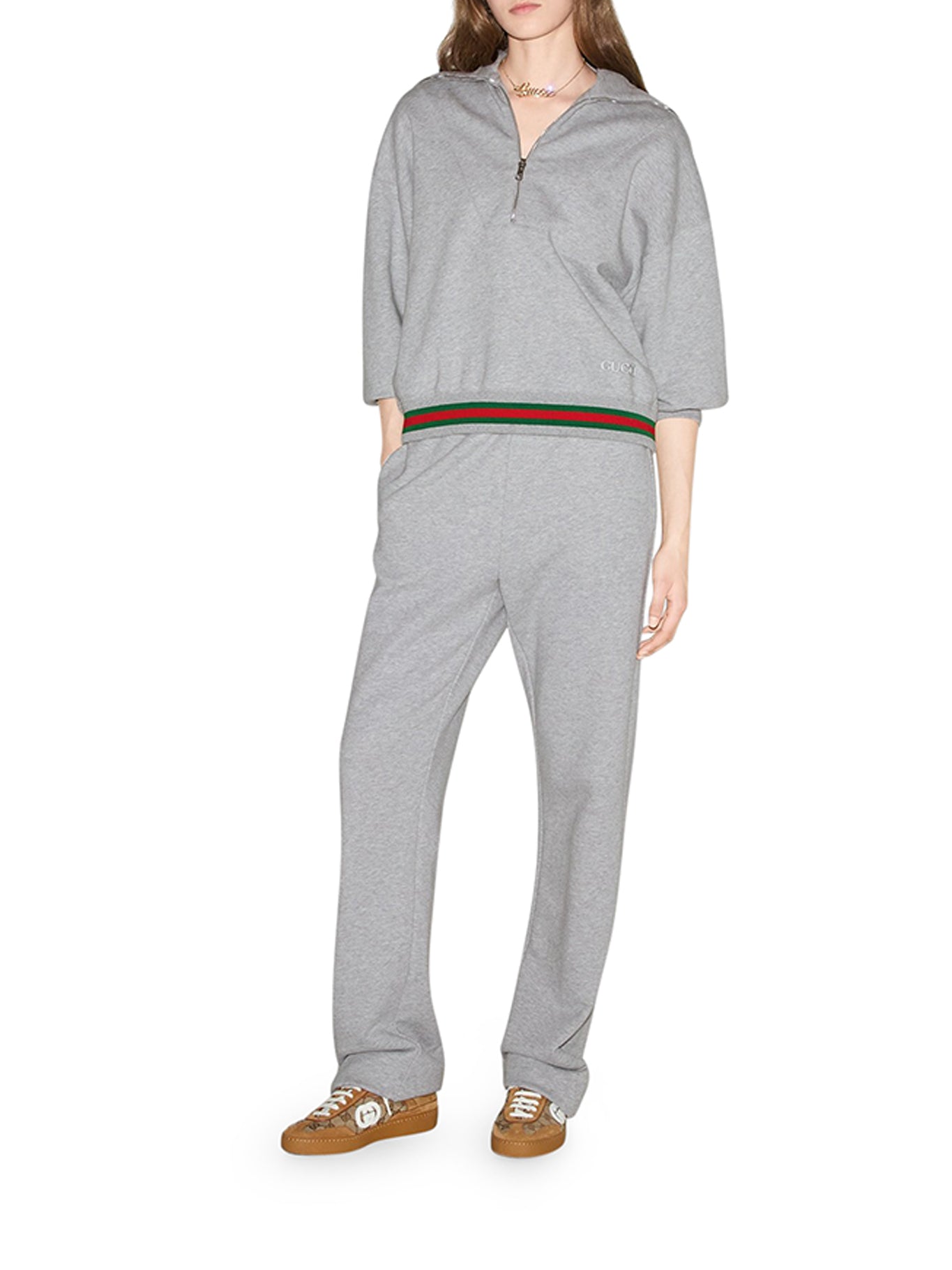 COTTON JERSEY JOGGING PANTS WITH WEB DETAIL