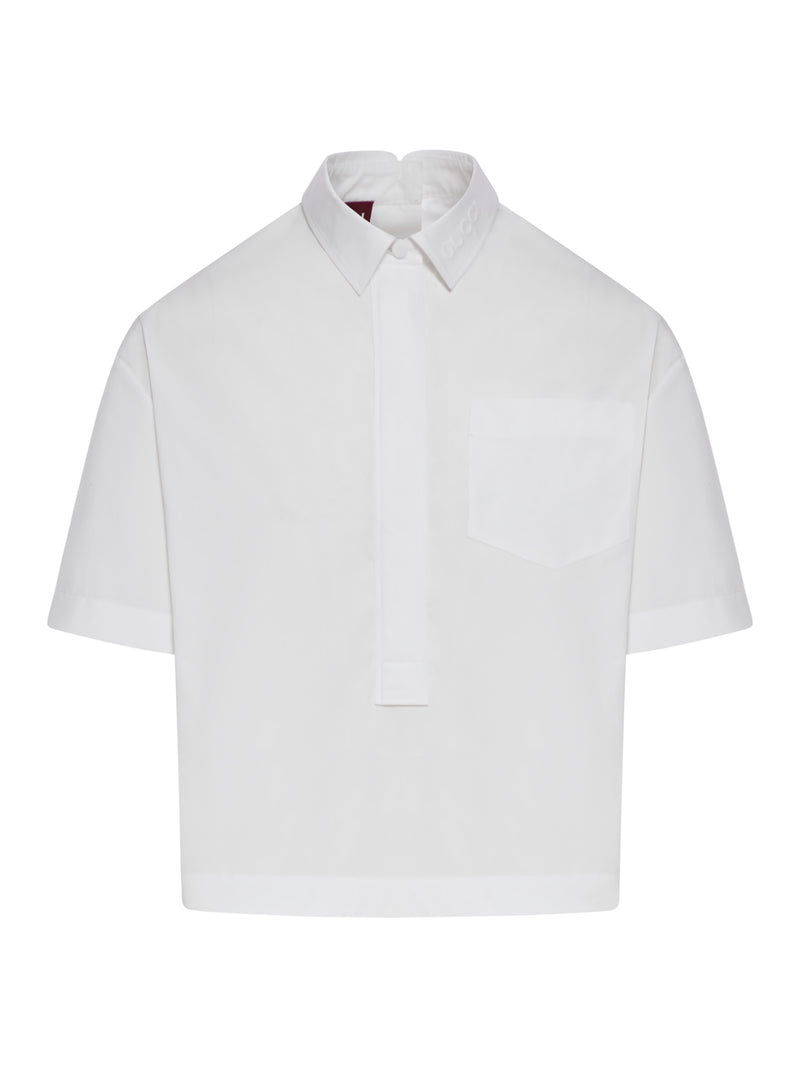 COTTON POPLIN SHIRT WITH EMBOSSED LOGO