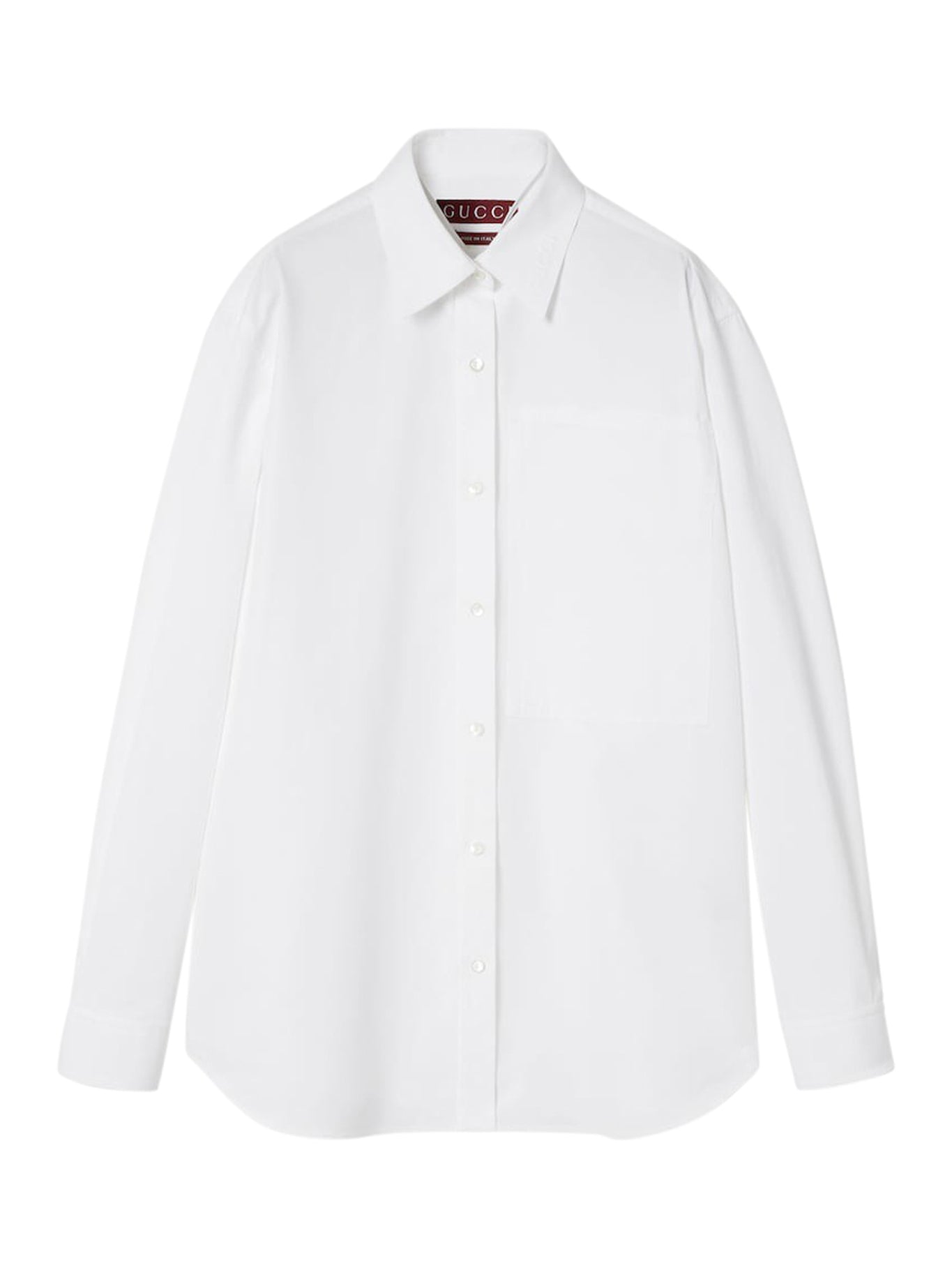 COTTON POPLIN SHIRT WITH EMBOSSED LOGO