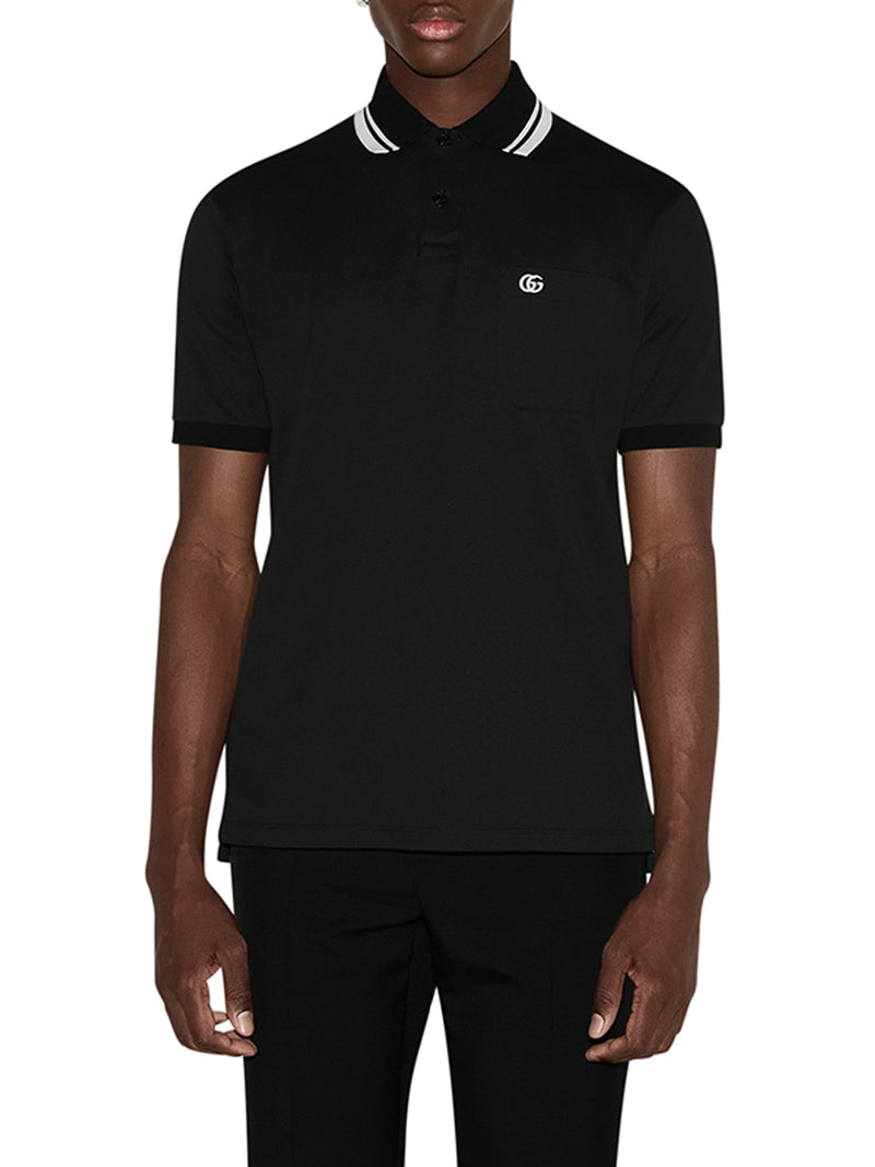 COTTON POLO WITH WEB DETAIL