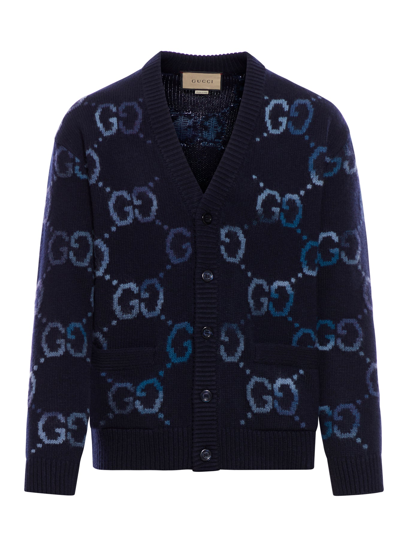 WOOL CARDIGAN WITH GG INTARSIA