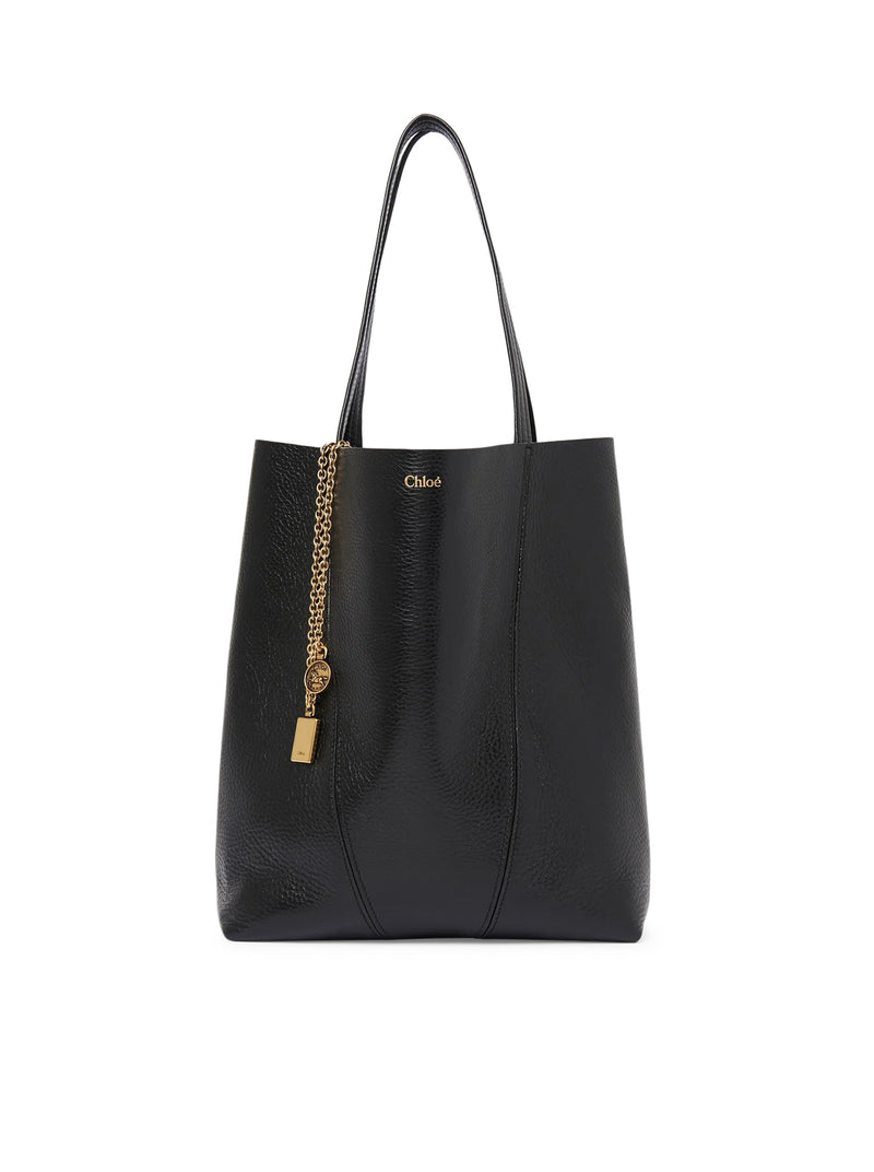 CHLOÉ SPIN TOTE BAG IN GRANATE LEATHER