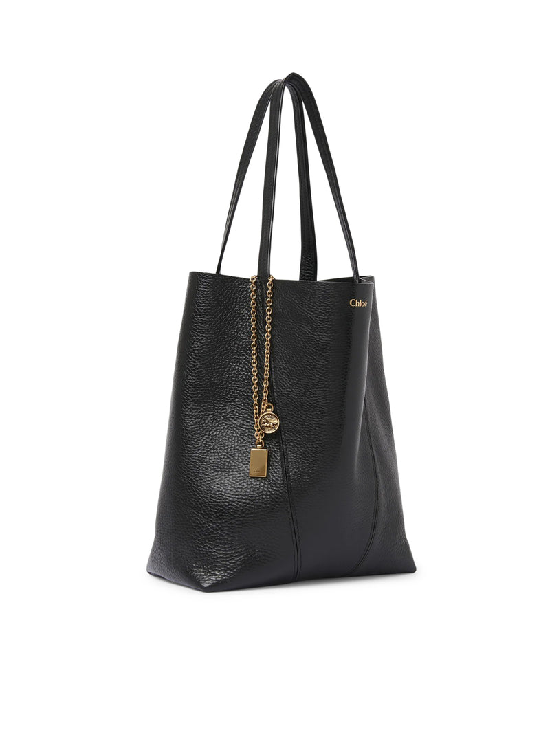 CHLOÉ SPIN TOTE BAG IN GRANATE LEATHER