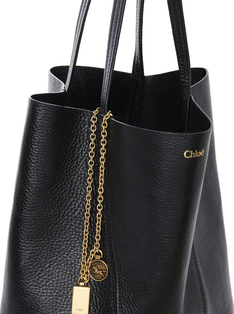 CHLOÉ SPIN TOTE BAG IN GRANATE LEATHER