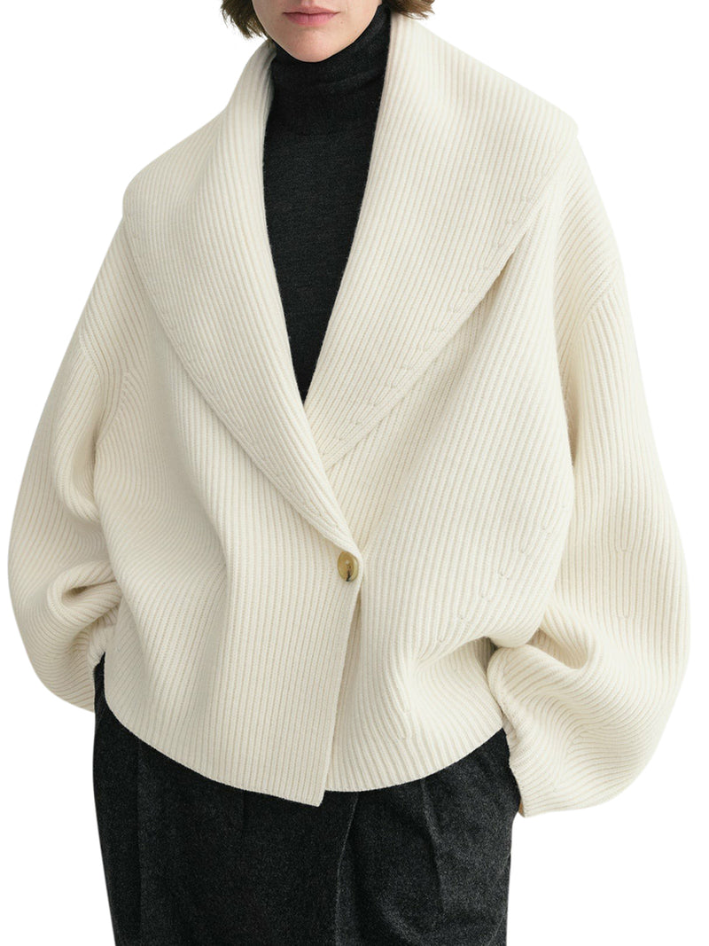 Shawl-lapel cardigan