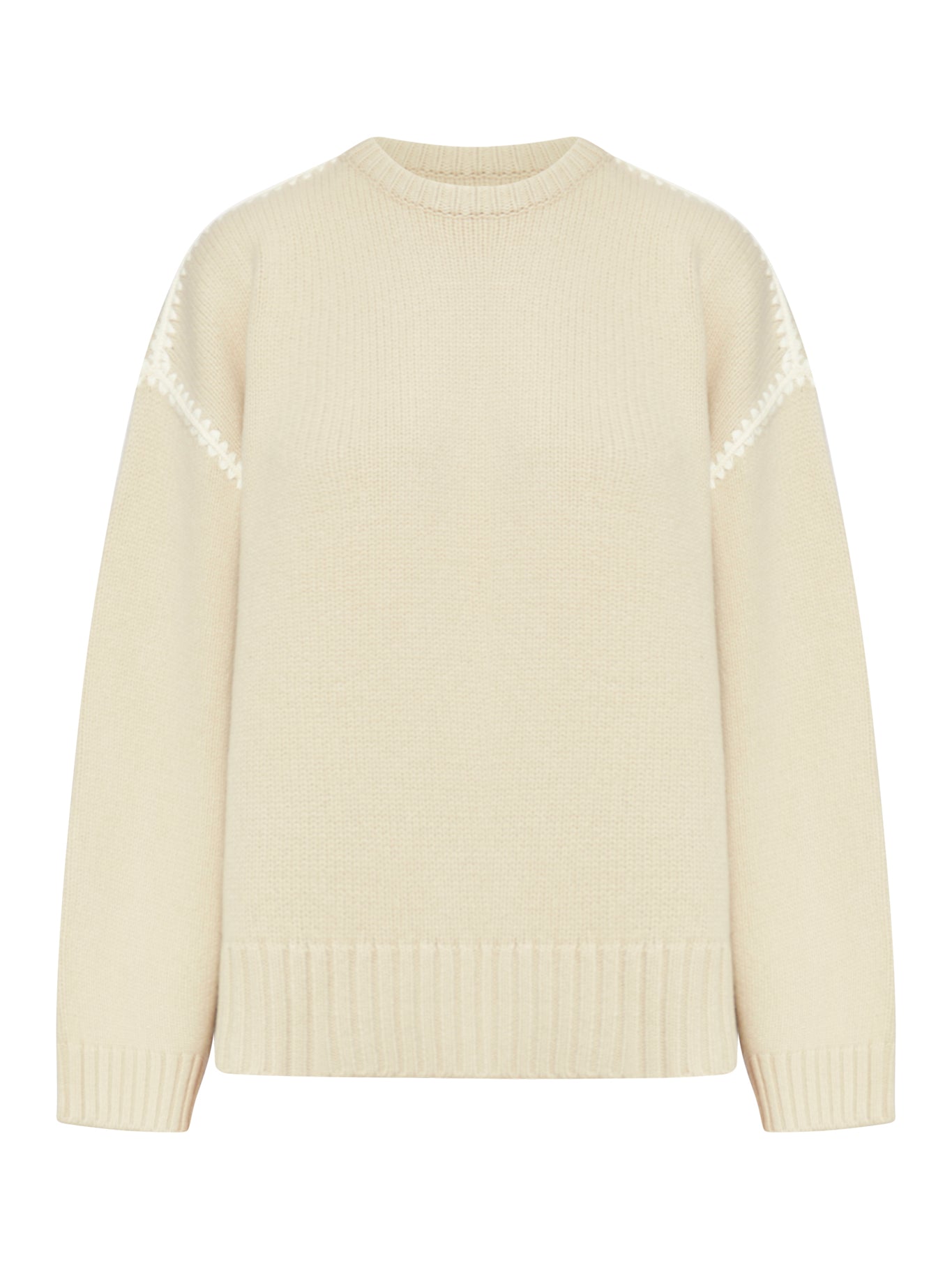 Embroidered wool cashmere knit harvest