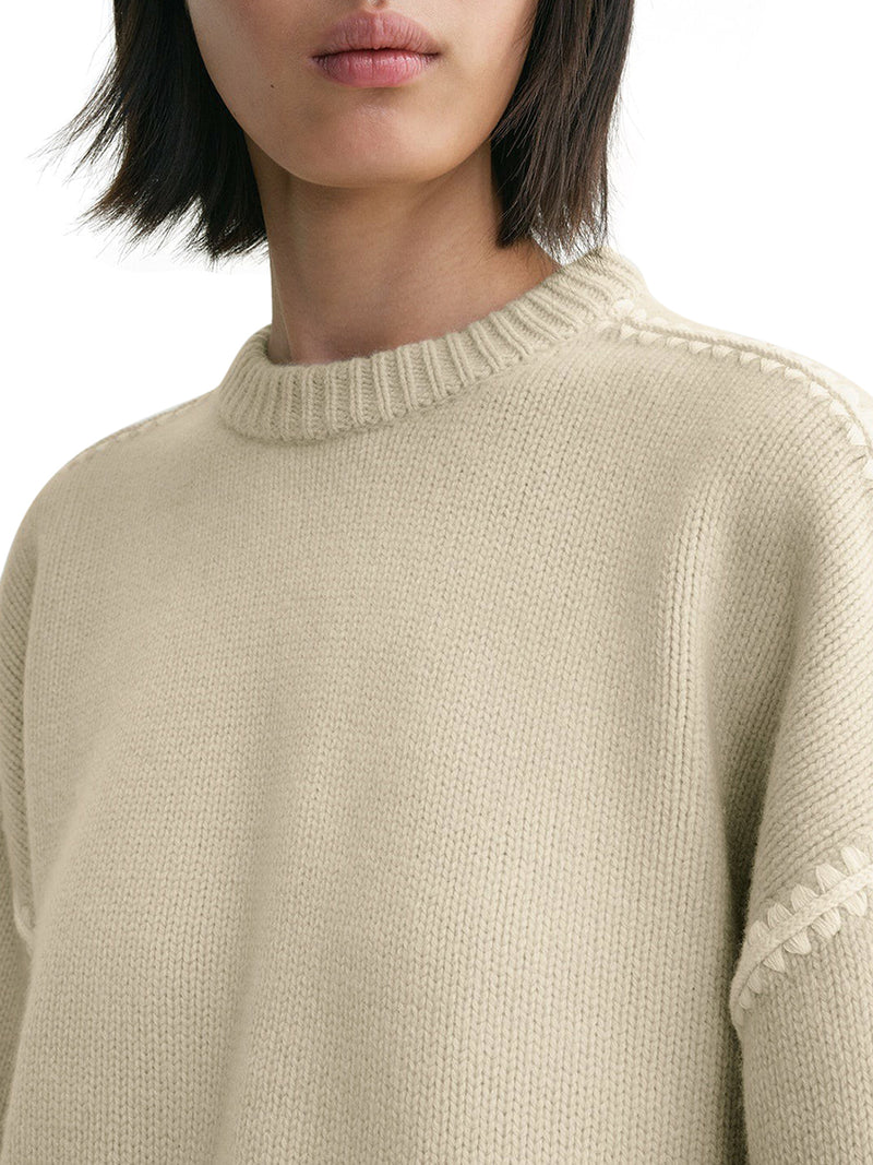 Embroidered wool cashmere knit harvest