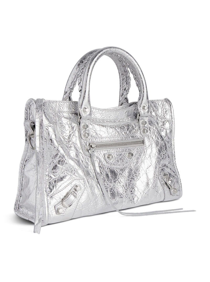 LE CITY SMALL METALLIC WOMEN`S BAG IN SILVER