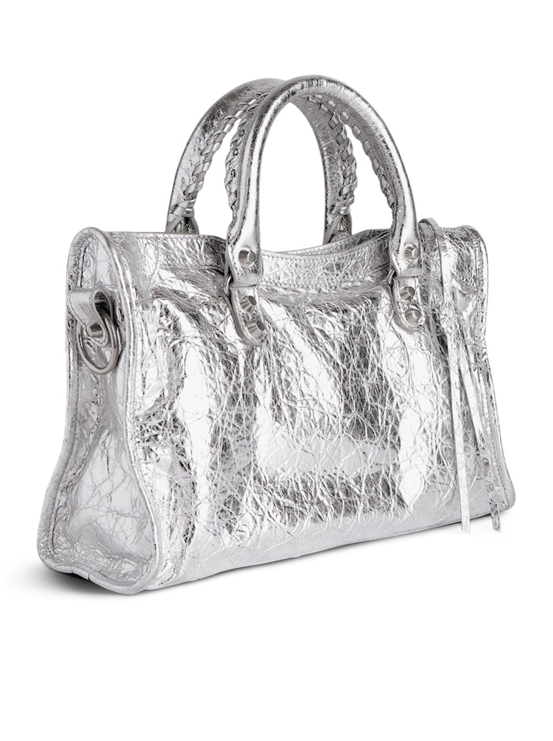 LE CITY SMALL METALLIC WOMEN`S BAG IN SILVER