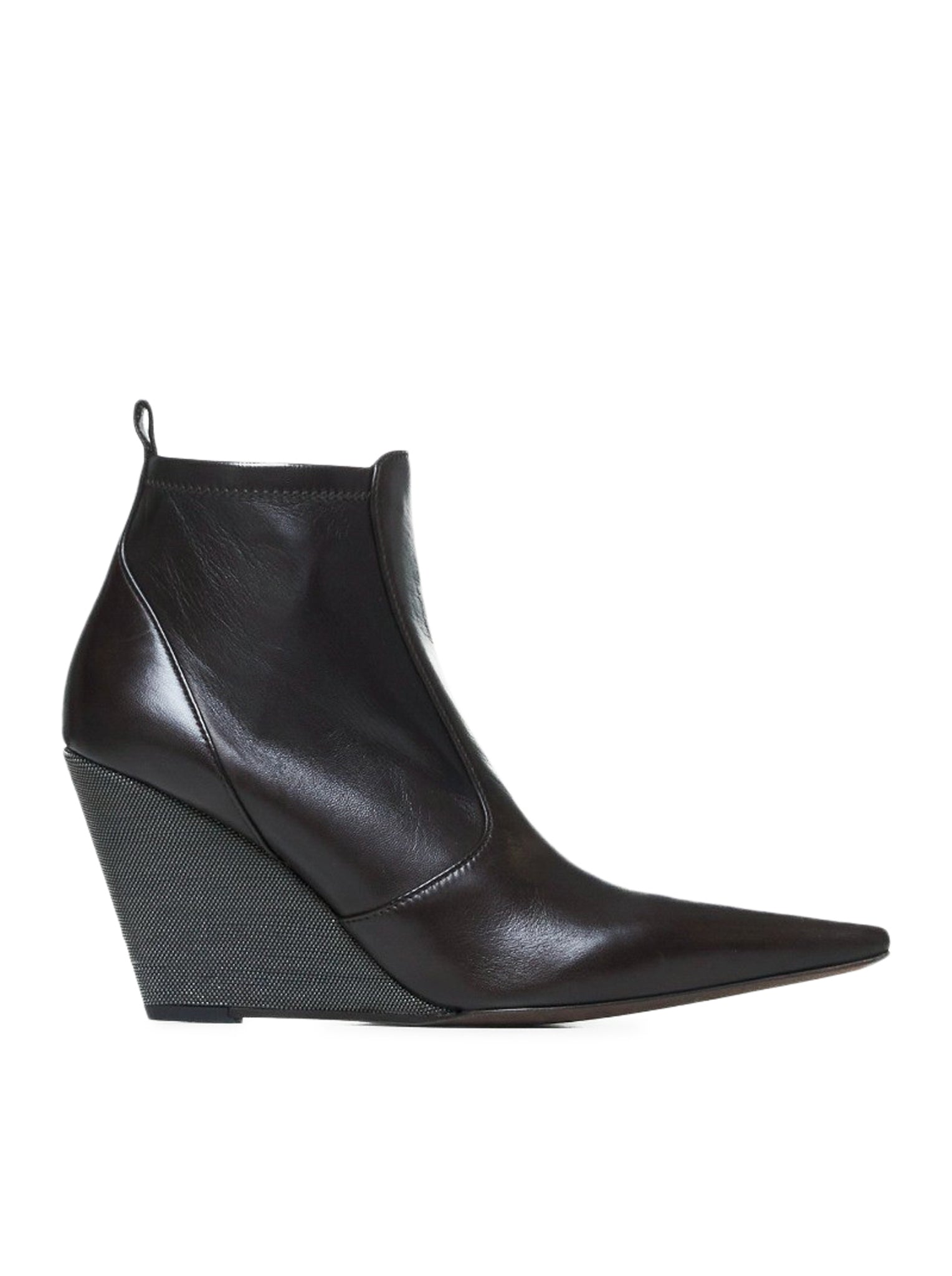 Leather ankle boots with wedge