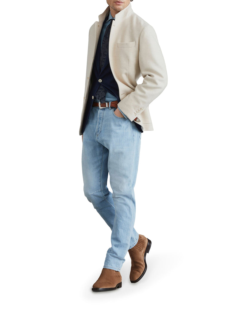 Mid-rise tapered jeans