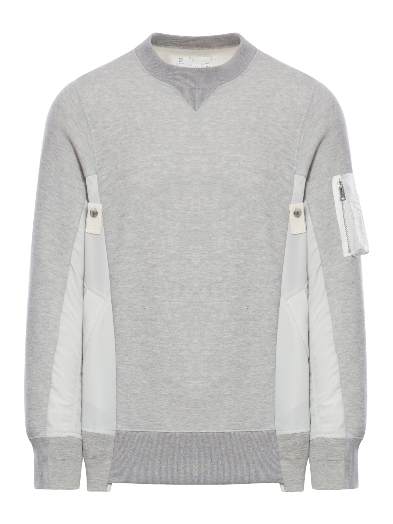 CREWNECK SWEATSHIRT WITH NYLON INSERTS