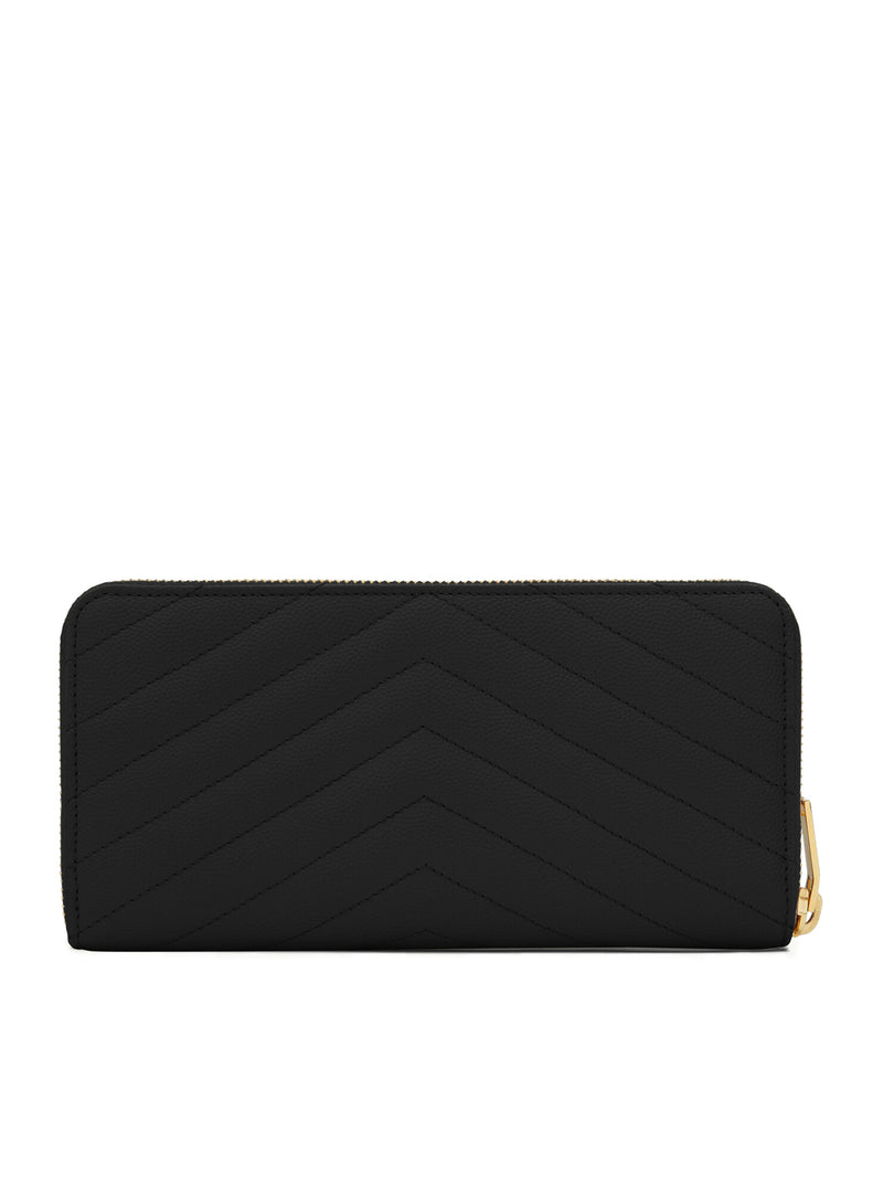 CASSANDRE MATELASSÉ ZIP WALLET IN GRAIN DE POUDRE EMBOSSED LEATHER