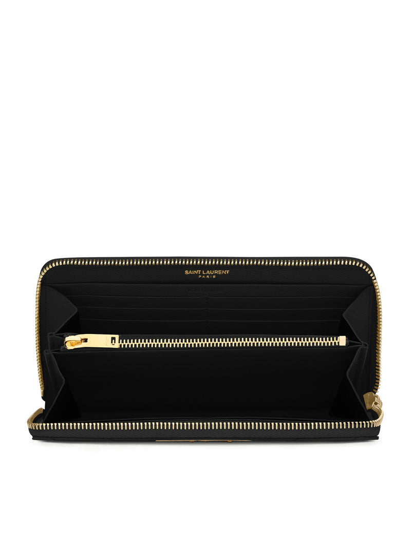 CASSANDRE MATELASSÉ ZIP WALLET IN GRAIN DE POUDRE EMBOSSED LEATHER