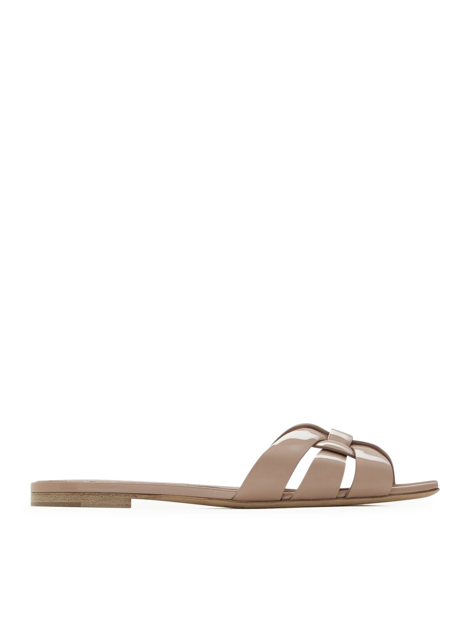 NU PIEDS 05 STRAPPY BEIGE ROSÉ PATENT SANDALS