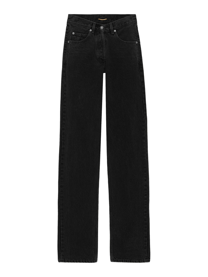 LOOSE JEANS WITH V-WAIST IN MIDNIGHT BLACK DENIM