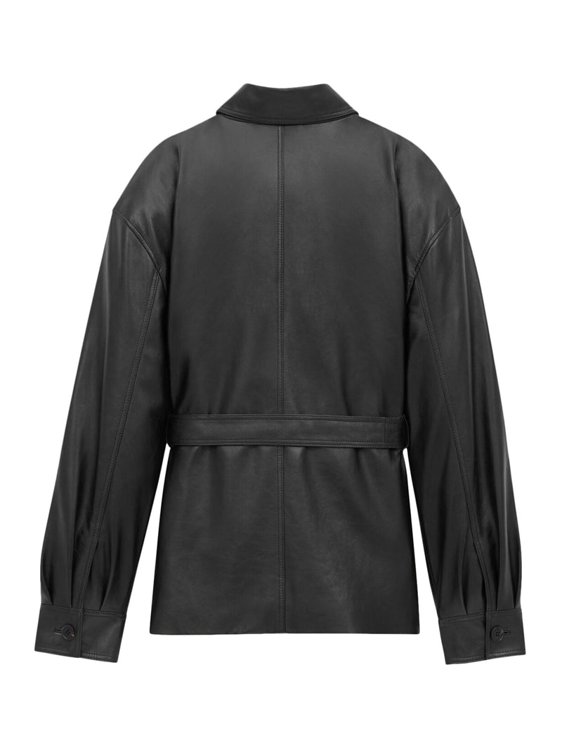 SHINY LAMBSKIN SAHARIENNE JACKET