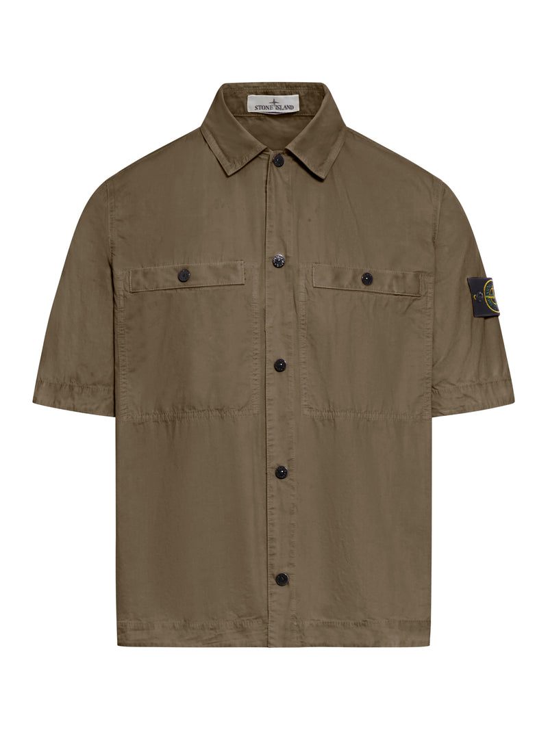 COMPASS LOGO SHORT SLEEVE COTTON SHIRT