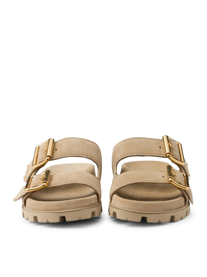 SUEDE SLIDER SANDALS