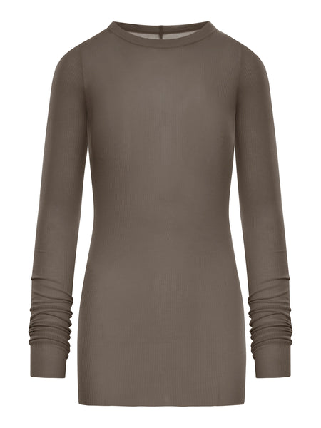 SEMI-TRANSPARENT FABRIC RIBBED SWEATER