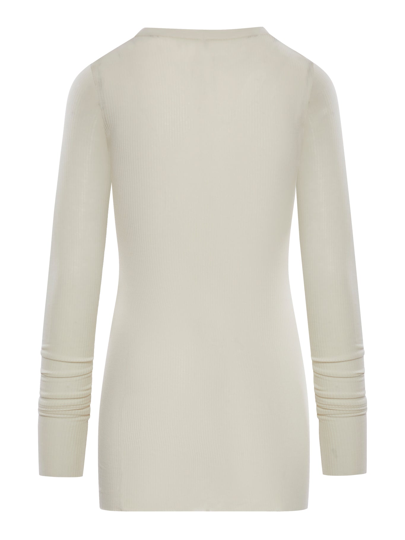 SEMI-TRANSPARENT FABRIC RIBBED SWEATER