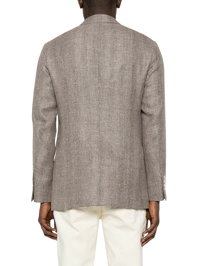 DOUBLE BREASTED BLAZER IN LINEN, WOOL AND SILK