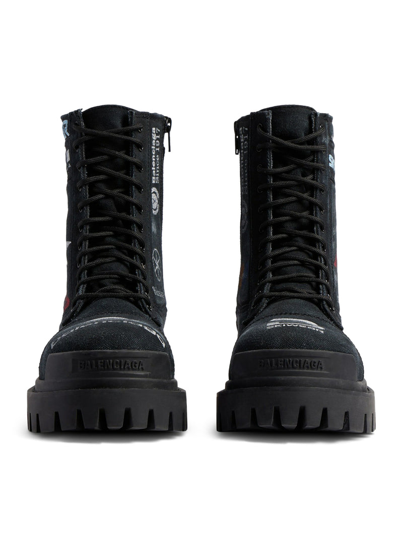 MEN`S STRIKE 20MM COMBAT BOOTS IN BLACK