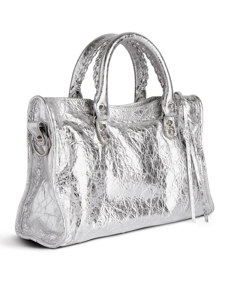 LE CITY SMALL METALLIC WOMEN`S BAG IN SILVER