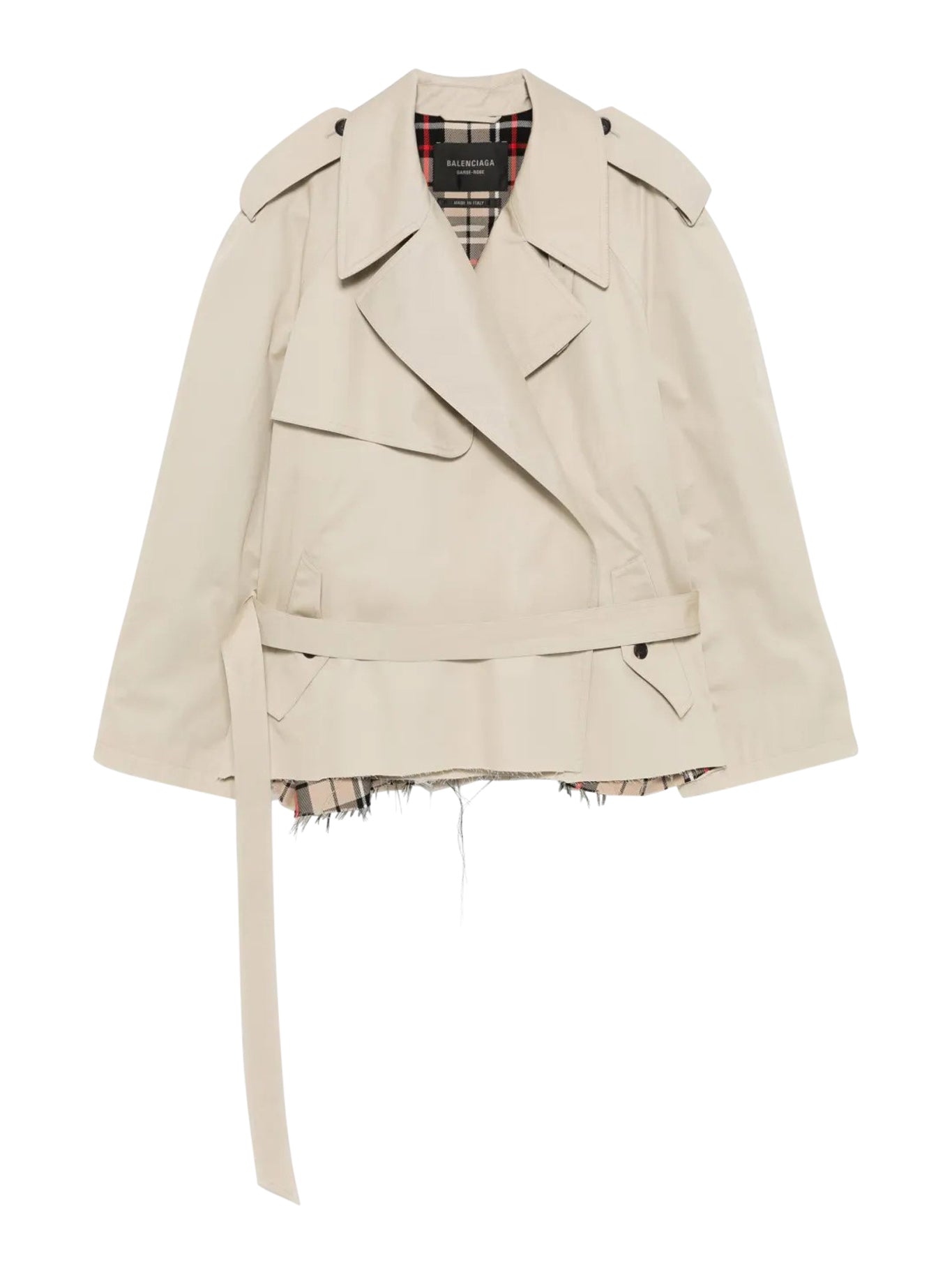 CROPPED TRENCH COTTON TWILL