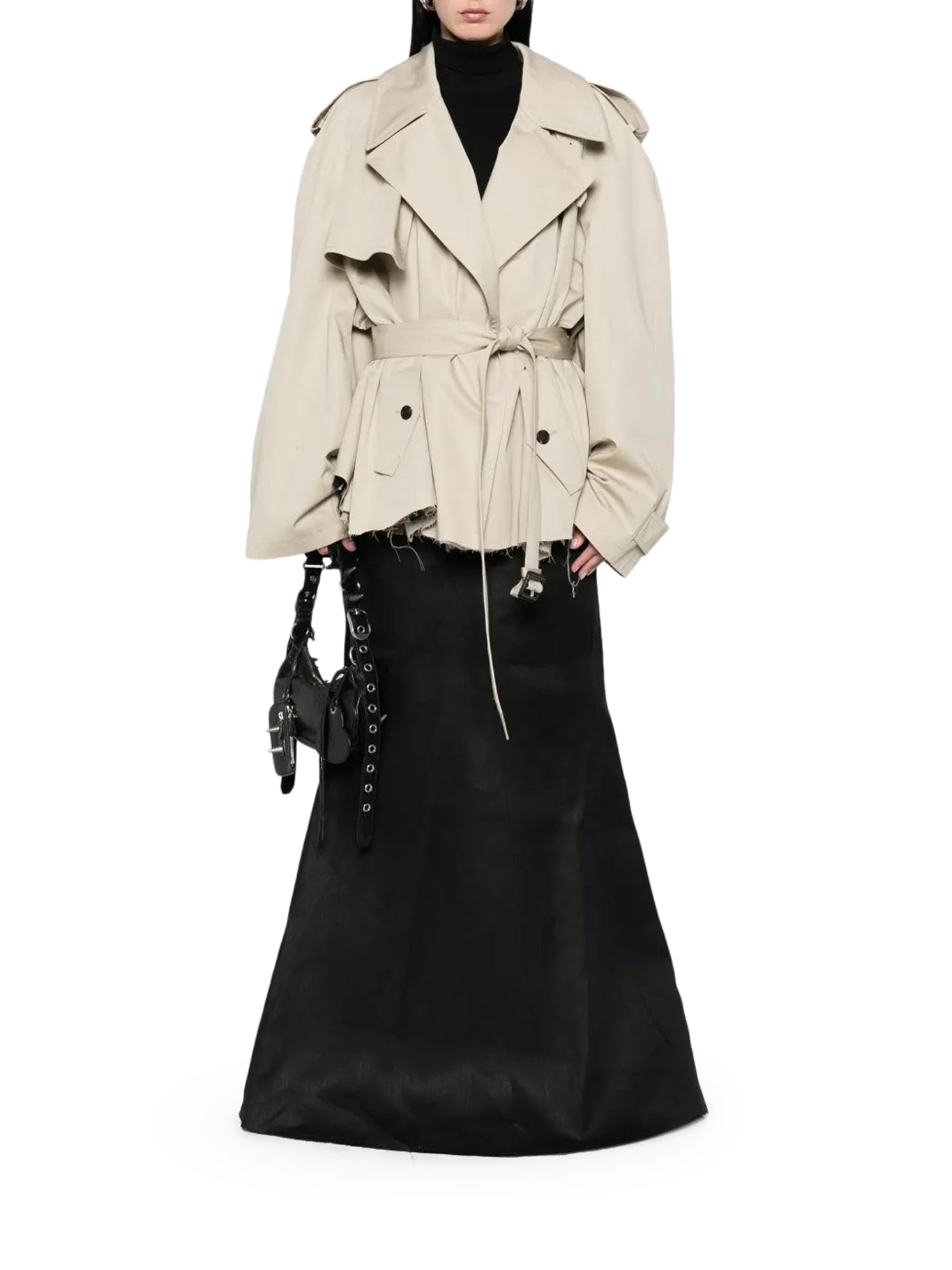 CROPPED TRENCH COTTON TWILL