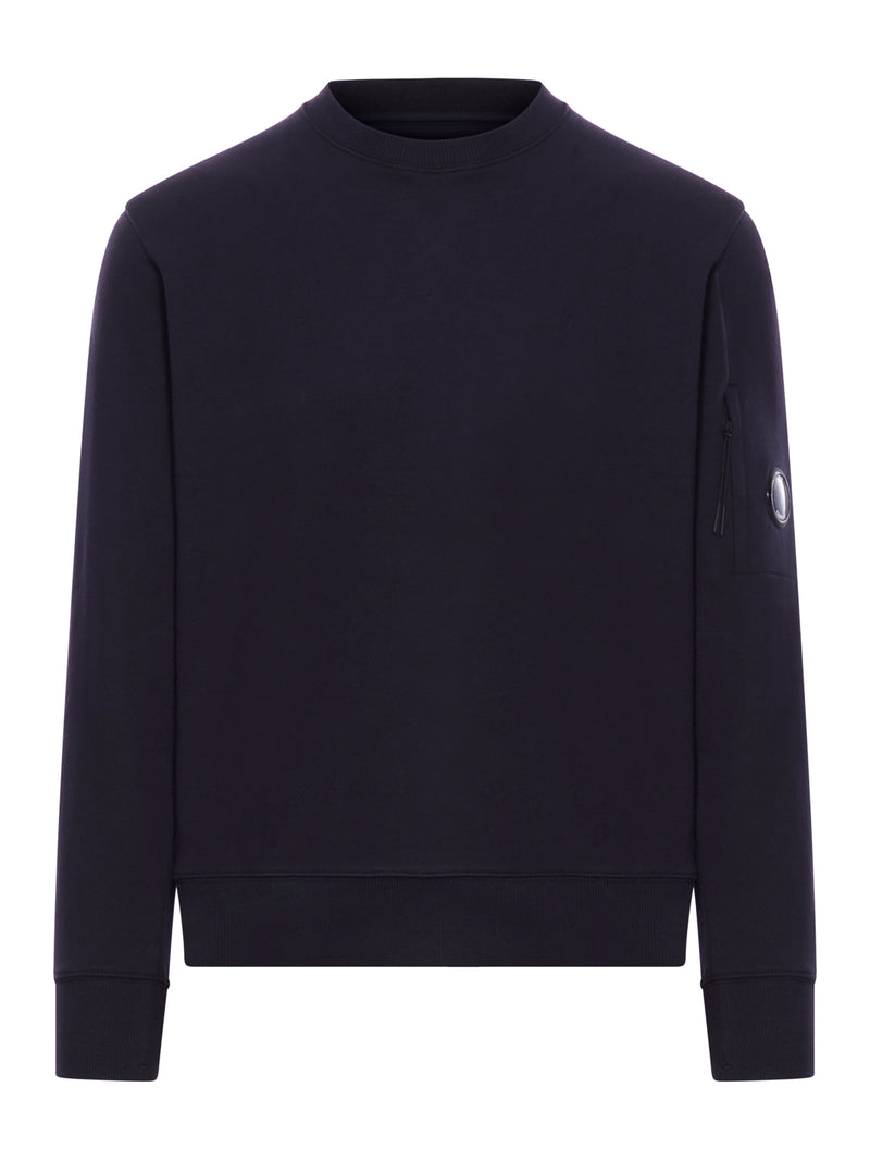 CREWNECK SWEATSHIRT IN COTTON DIAGONAL RAISED FLEECE LENS