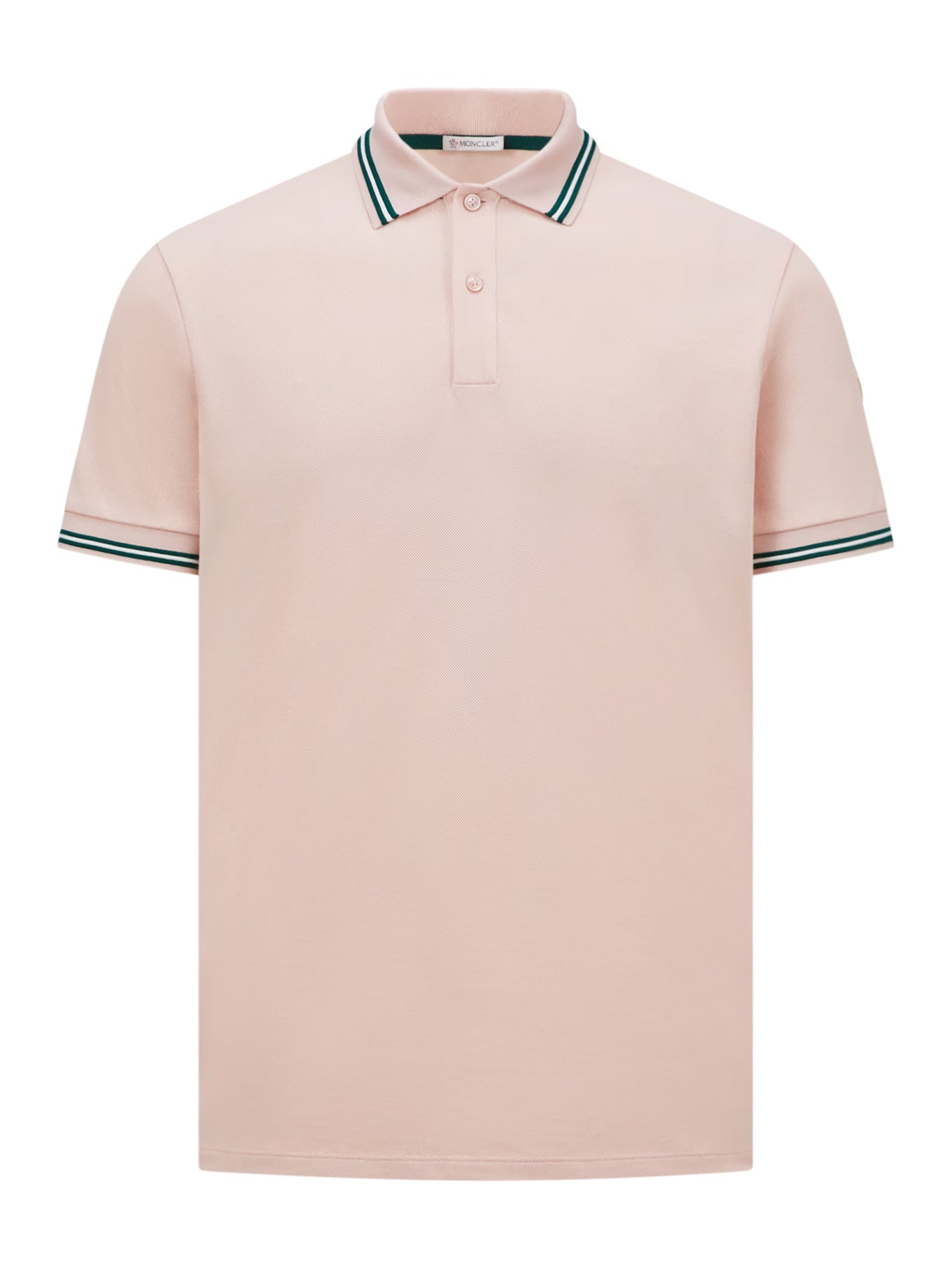 STRIPED TRIM COTTON PIQUET POLO SHIRT