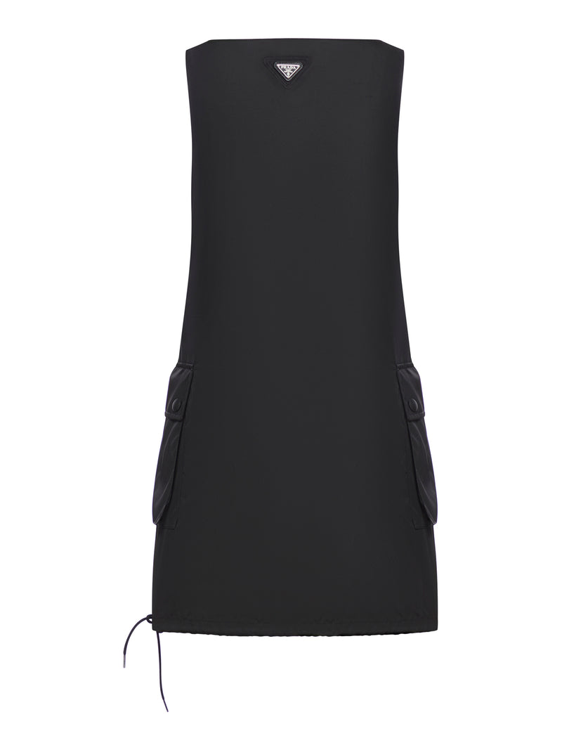 RE-NYLON DRESS WITH APPLIED POCKETS