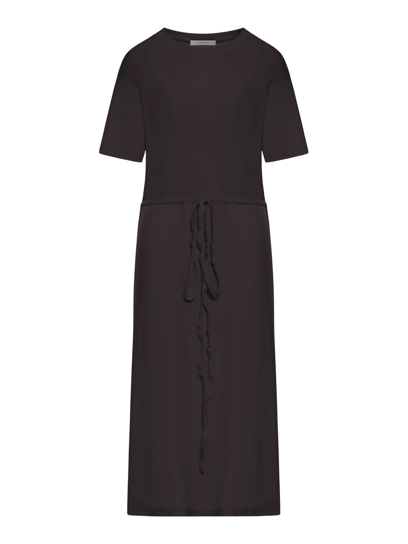 RIBBED T-SHIRT DRESS WITH BELT