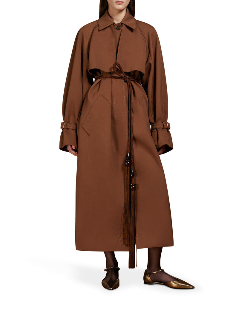 DROP-PROOF GABARDINE TRENCH OVER