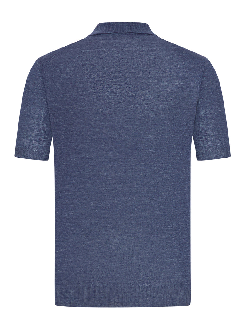 SHORT-SLEEVED LINEN POLO SHIRT