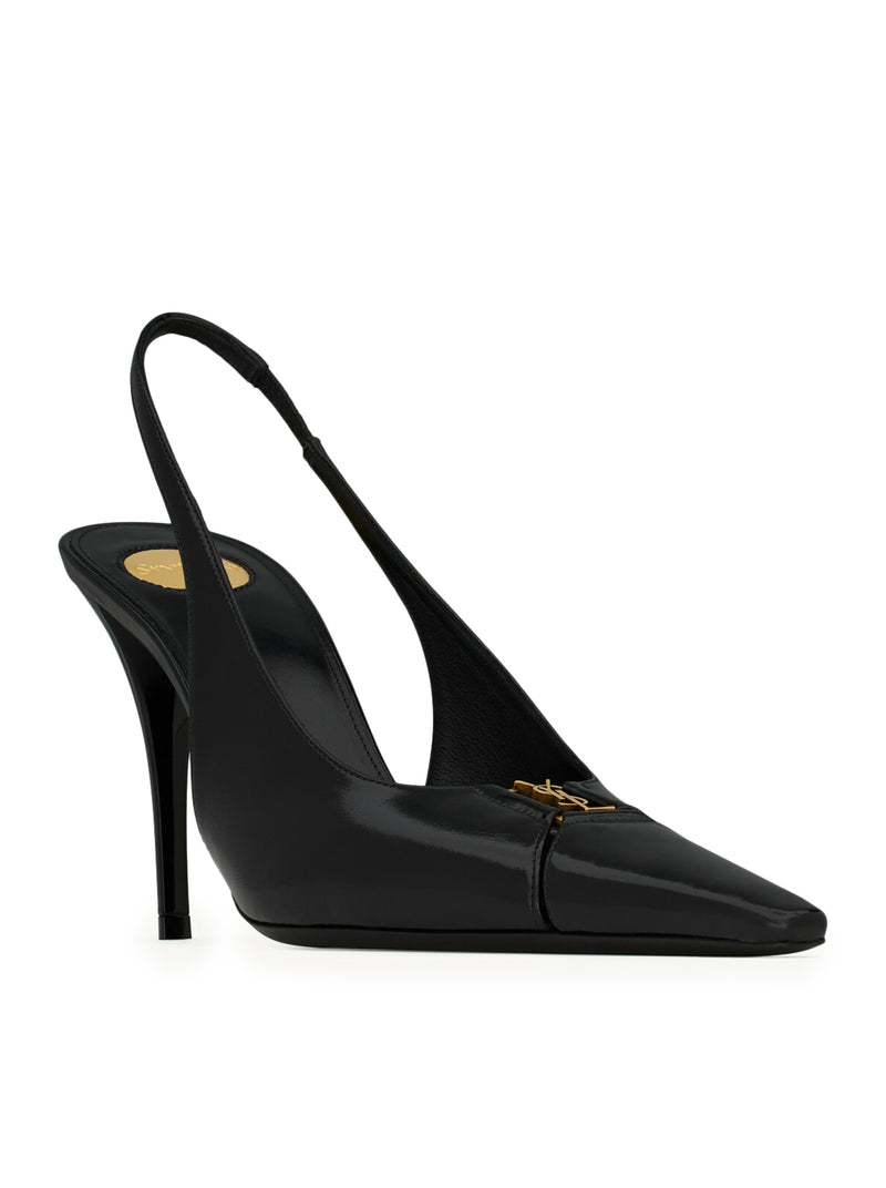 BABYLONE BRETEUIL OPEN BACK PUMP IN SMOOTH LEATHER