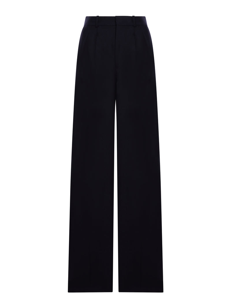 WIDE LEG TROUSERS IN CHINÉ WOOL