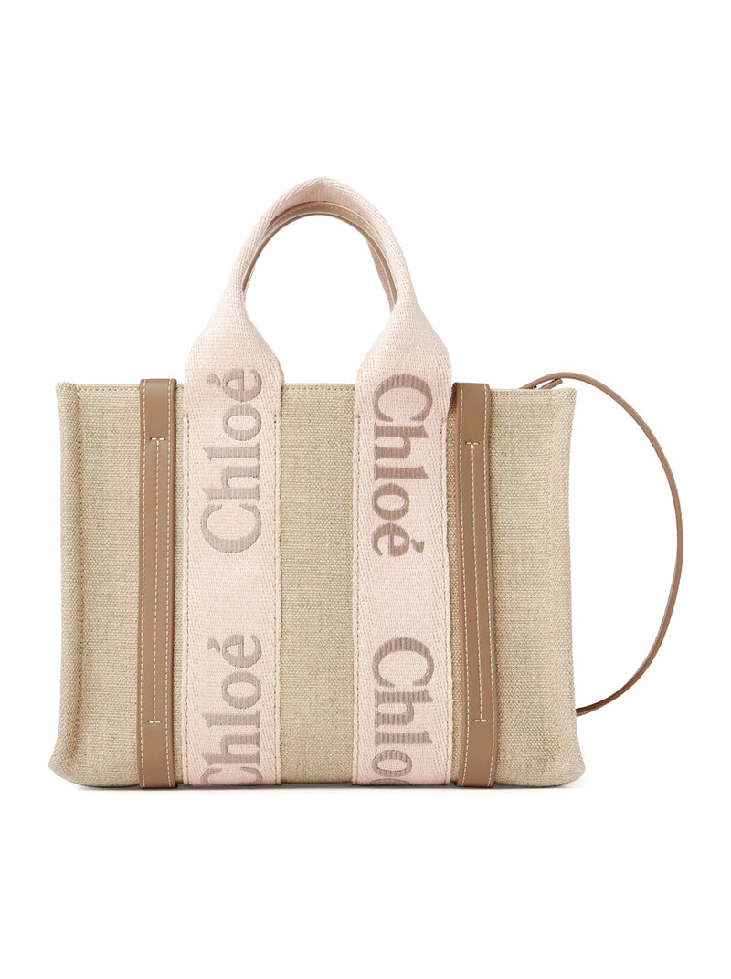 SMALL WOODY TOTE BAG IN LINEN