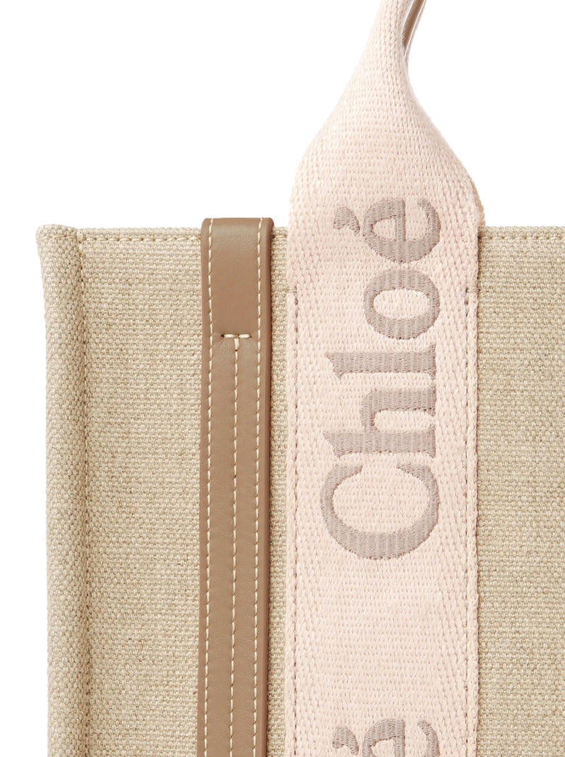 SMALL WOODY TOTE BAG IN LINEN