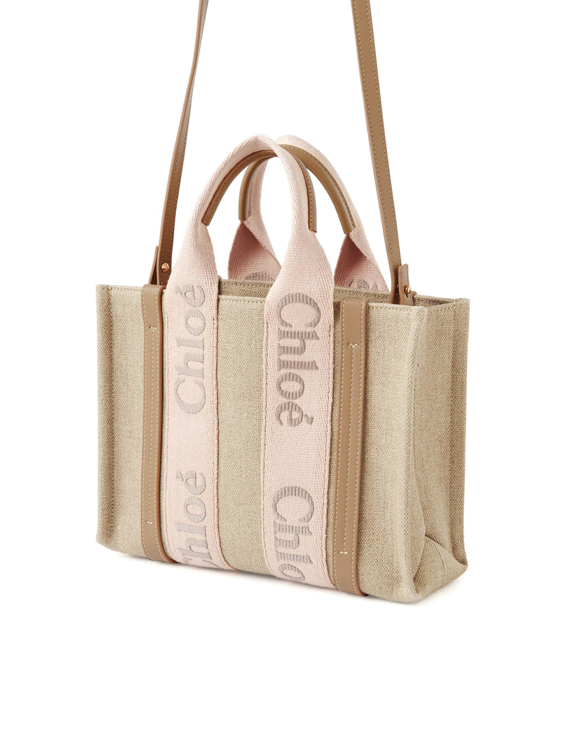 SMALL WOODY TOTE BAG IN LINEN
